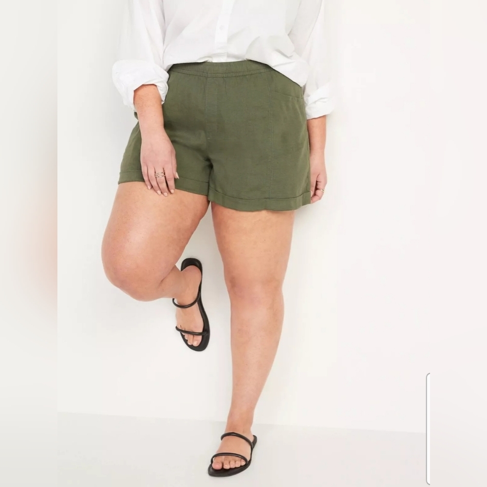 Old Navy Drawstring Linen Blend Shorts XL